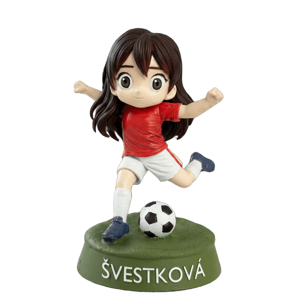 Ručně malovaná fotbalová figurka Švestková